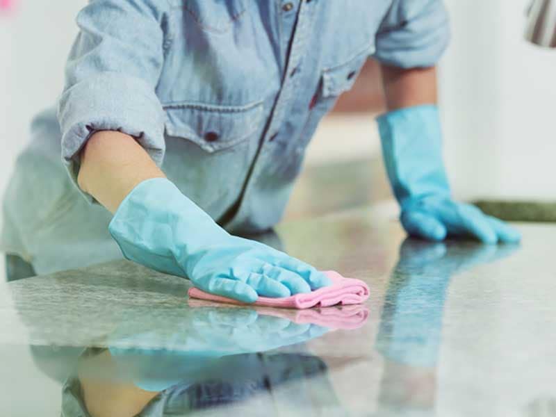 cleaning surface of countertops